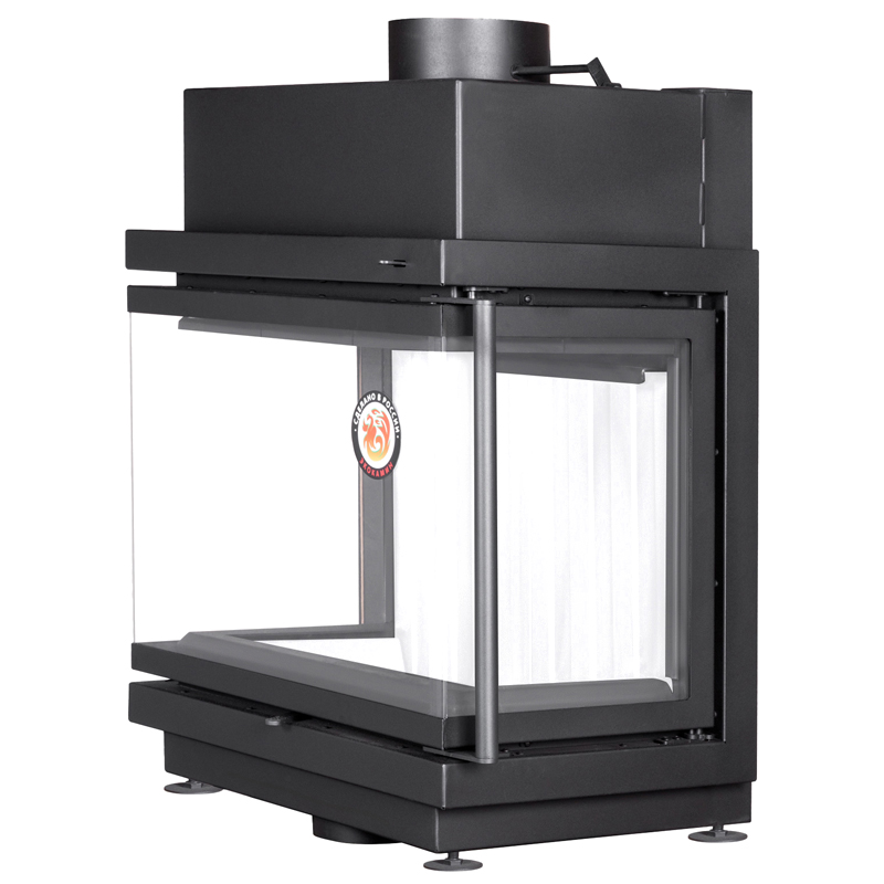 Каминная топка Экокамин АЛЬФА 700 три стекла подовая (миниатюра)